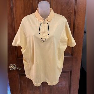 Women’s Vintage Jamie Sadock 1/4 Zip Golf  Polo Shirt- Size XL Pale Yellow